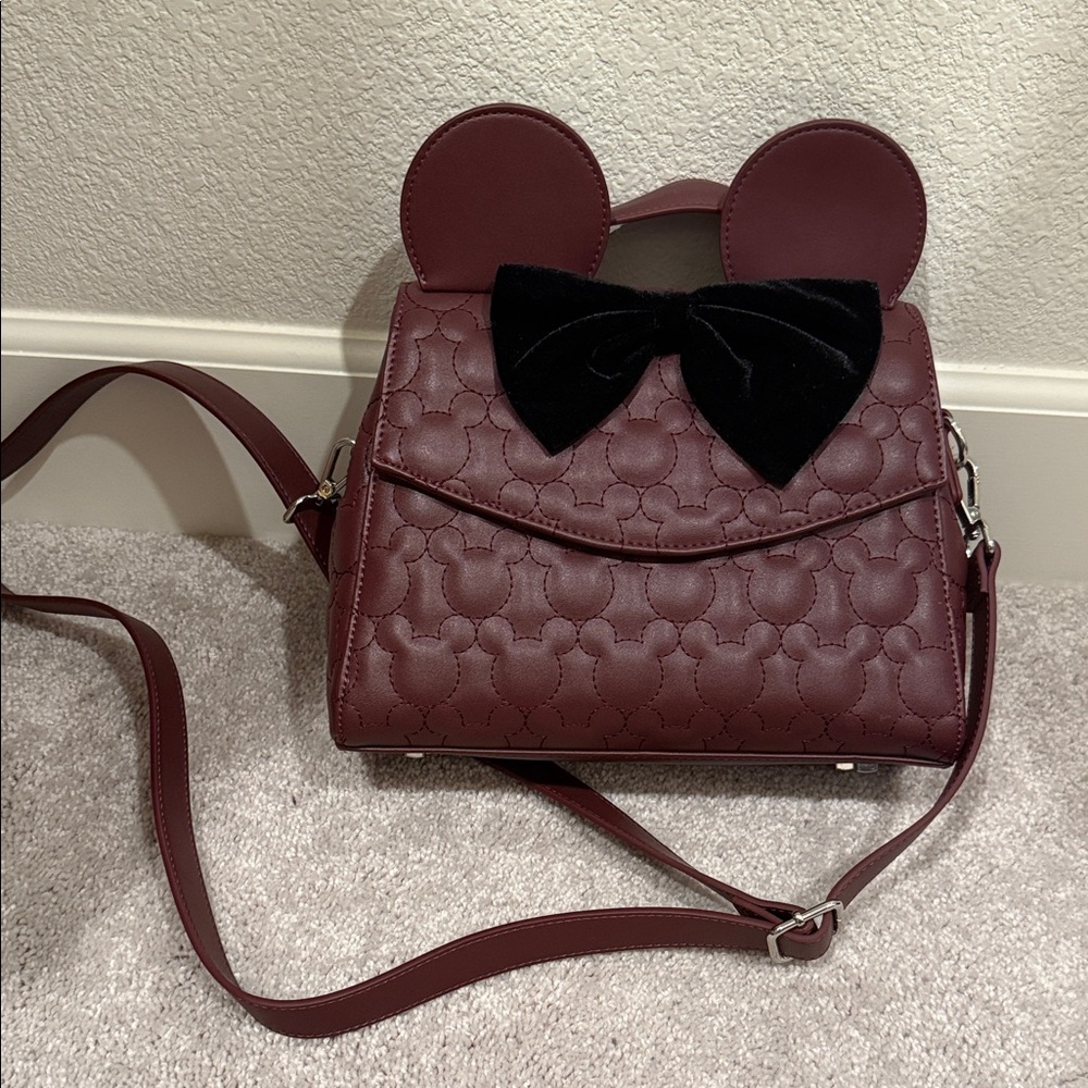Loungefly Disney Minnie Mouse Quilted Crosby Satchel Purse
